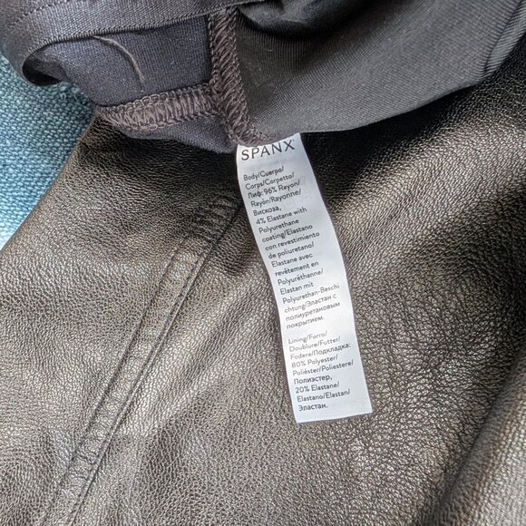 Spanx Vegan Leather High-Rise Leggings Size L Worn Once - Picture 4 of 5